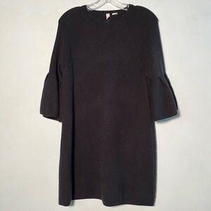 MOTH ANTHRO "Chester" Elbow Bell SLV Black Knit Sweater Career/Party Dress SZ M